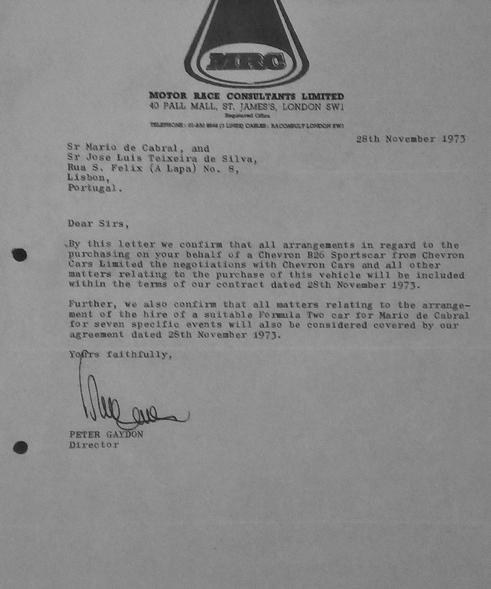 CONTRATO de PETER GAYDON - CHEVRON